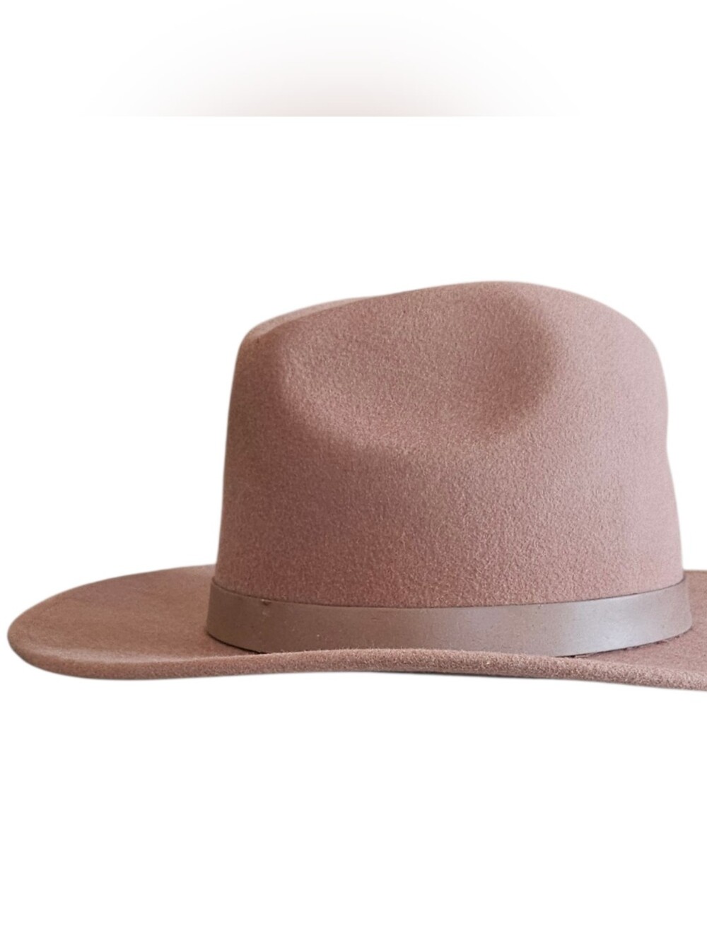 Lack Of Color Women Brown Felt Fedora Hat Dusty Mauve Wool Size M 57cm NWT - Picture 4 of 10